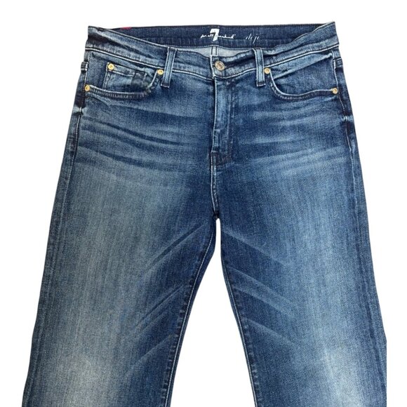 Y2K VTG. 7 FOR ALL MANKIND DOJO DARK WASH FLARE JEANS SZ. 30" EUC - Picture 4 of 6